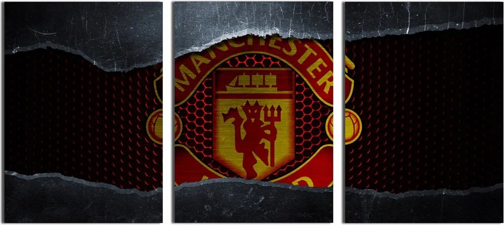 Manchester United prémium triptichon logó falikép 40x90 cm