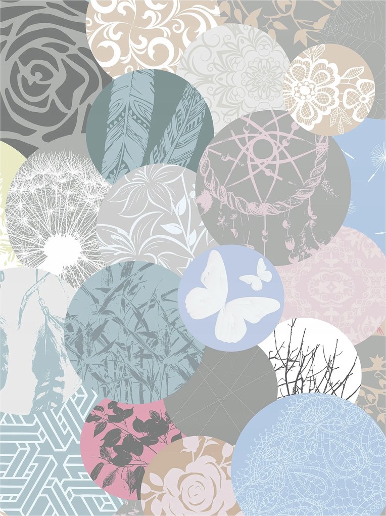 Fotótapéta Kerekek Virágok Pillangók Álomfogó vinil 184x254 +ragasztó