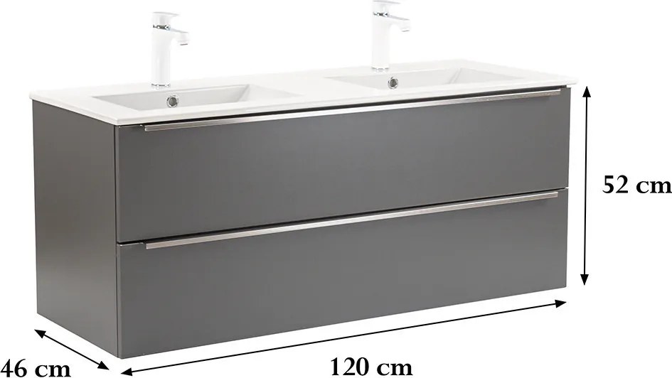 Vario Trim 120 Fürdőszoba alsó szekrény mosdóval