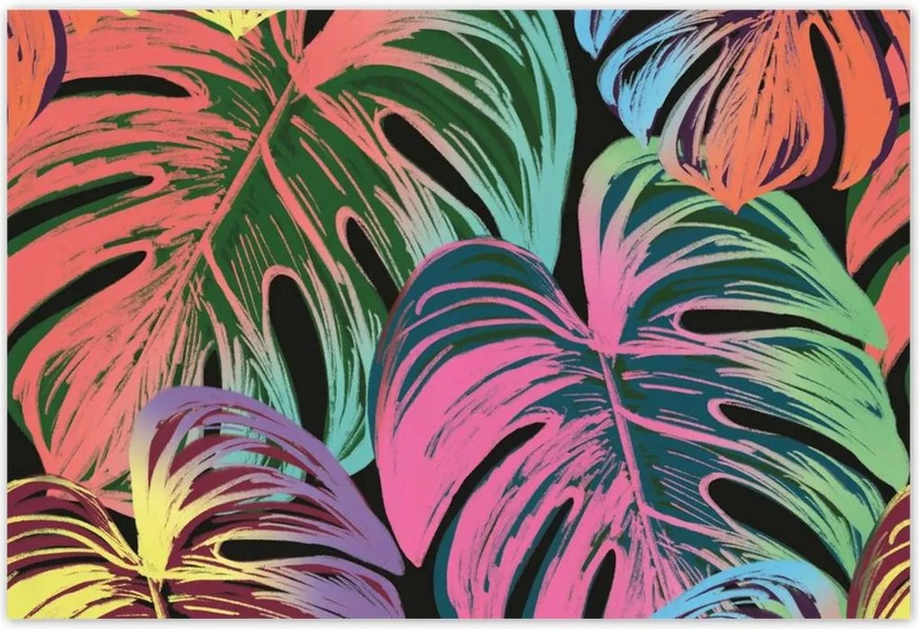 Poszterek 185x125 Monstera levél színben