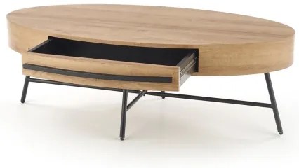 CAROLINA dohányzóasztal 41x120 cm arany tölgy/fekete