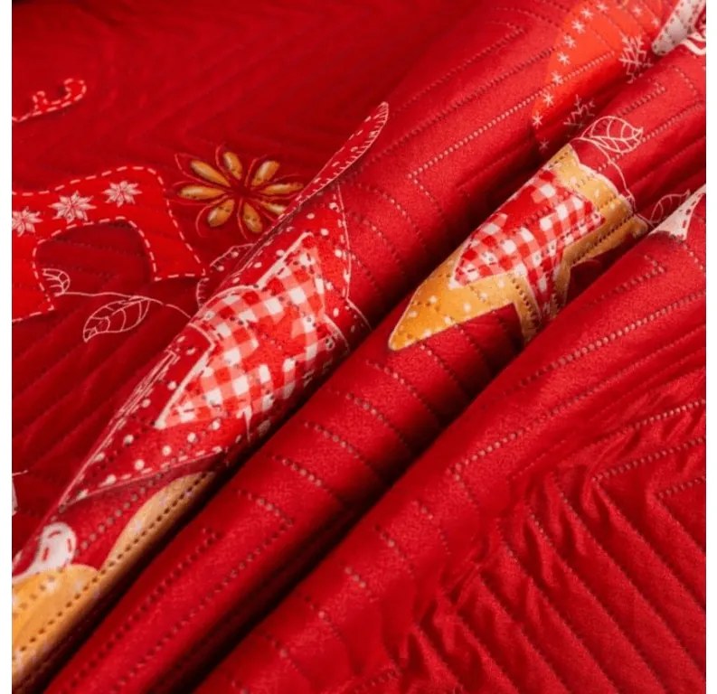 Ágytakaró RETRO RENDEER, piros Méret: 220 x 240 cm