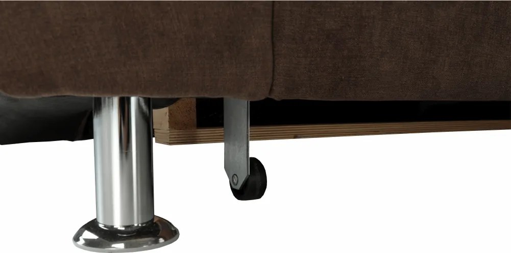 Kinyitható ülőgarnitúra, barna szövet, balos, SANTIAGO