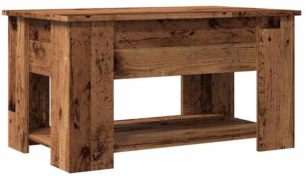 antik fás szerelt fa dohányzóasztal 79 x 49 x 41 cm