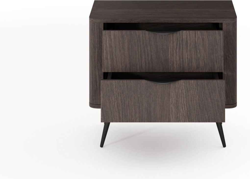 Edrin éjjeliszekrény 63 cm fiókokkal - dunin tölgy / fekete