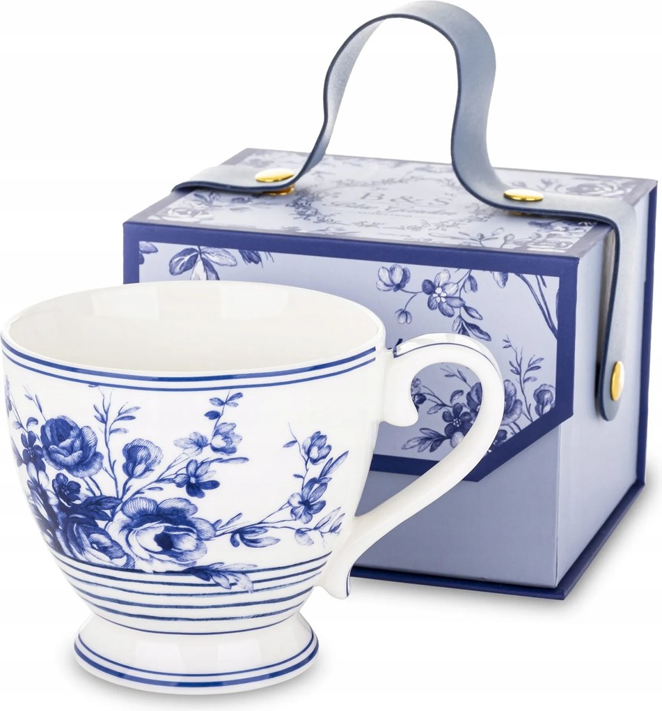 Jumbo Porcelán Bögre 380 ml Virágok Elegáns Ajándékdoboz