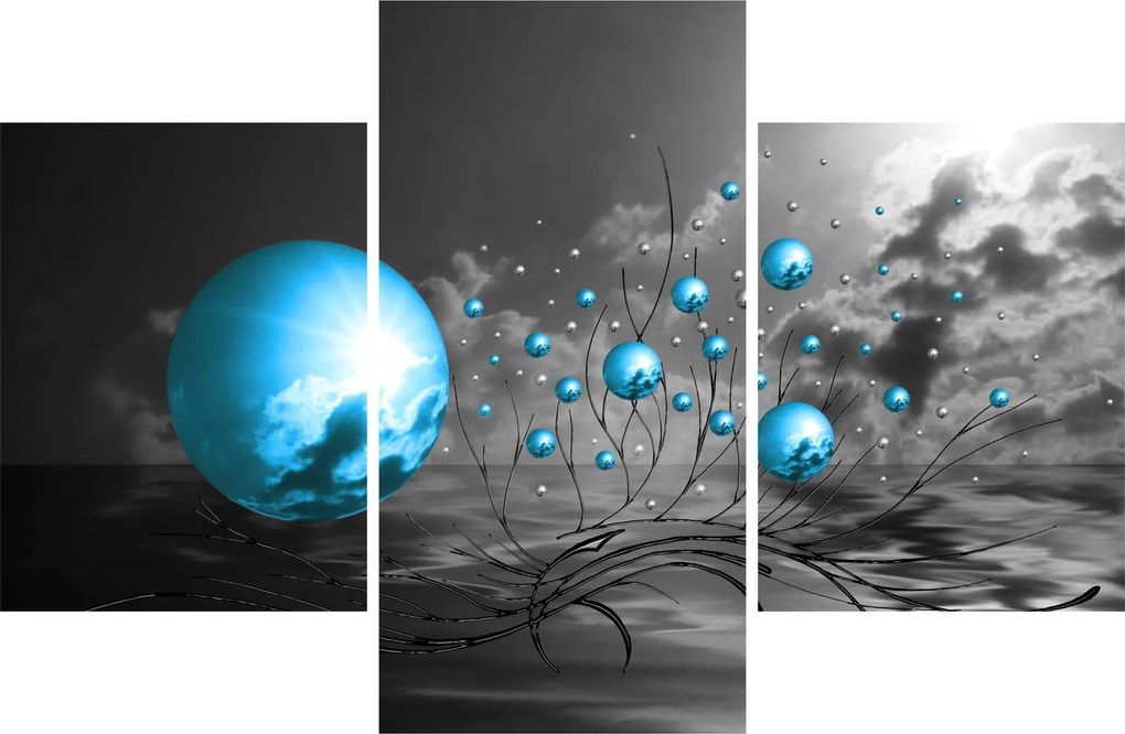 Sötétkék gömbök képe (90x60 cm)