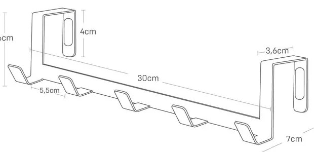 Fehér fém ajtófogas 30 cm Tower – YAMAZAKI