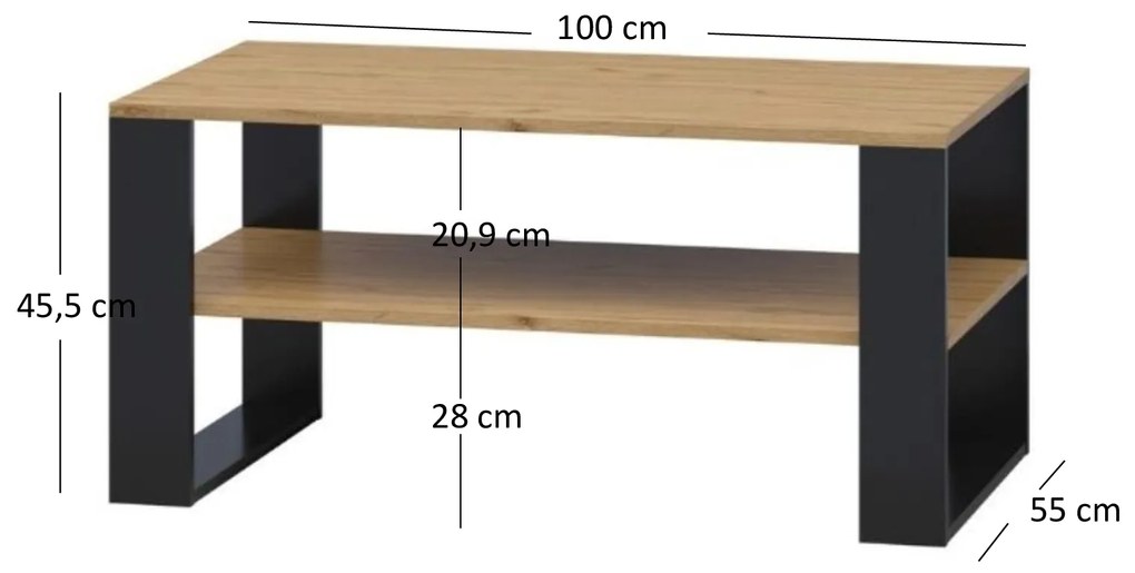 Dohányzóasztal Wayne (arany craft tölgy). 1053386