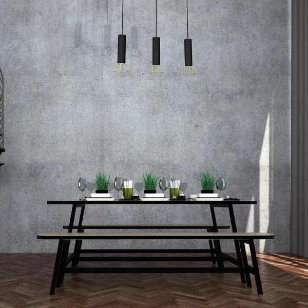 Csillár zsinóron DANTE 3xGU10/25W/230V fekete/arany