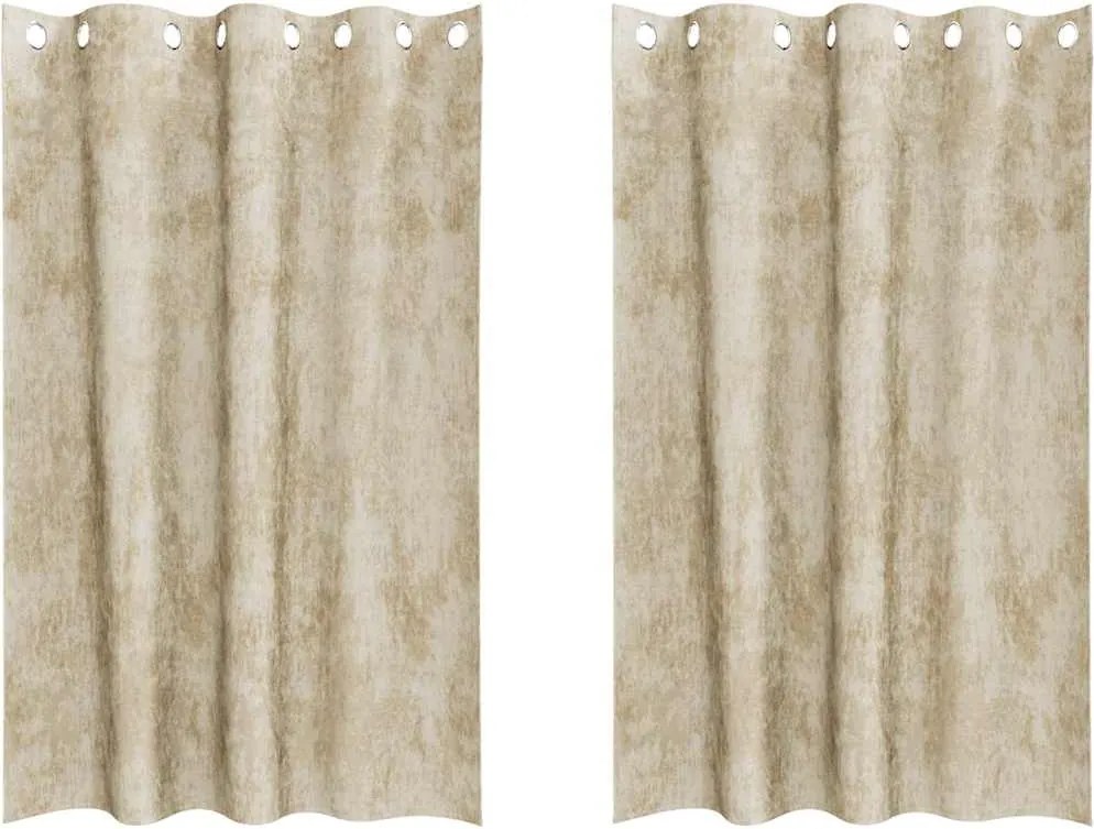vidaXL Bársonyfüggönyök függönyökkel 2 pcs Krém 175 x 140 cm Bársony