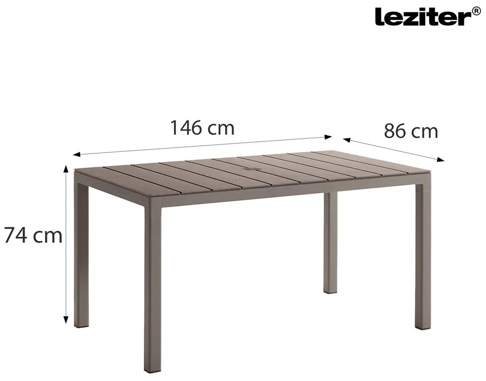Tulsa műanyag kerti asztal
