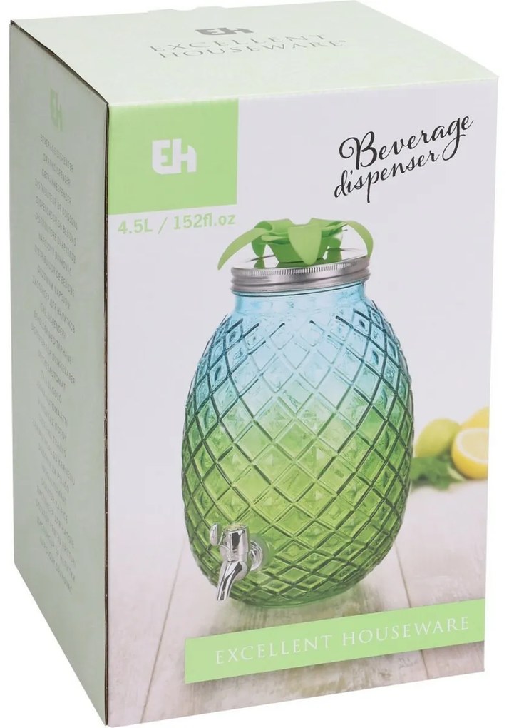 EH Üveg italadagoló 4,5 l, rózsaszín