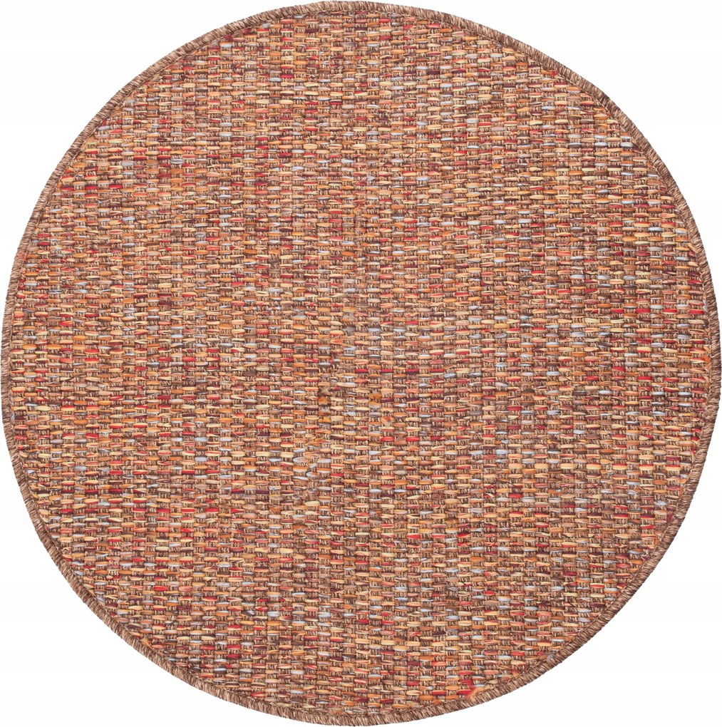 Erkélyszőnyeg Terasz Kerek 80cm Szőtt Kültéri Boho Zsinóros Tömör