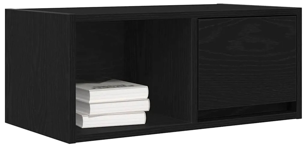fekete tölgy színű szerelt fa TV-szekrény 60x31x25,5 cm