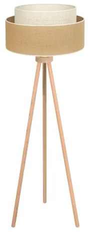 Duolla - Állólámpa YUTE BOHO 1xE27/15W/230V átm. 45 cm barna/krémes