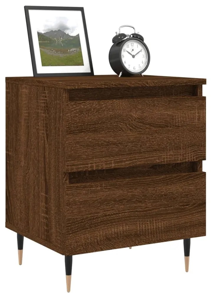 2 db barna tölgyszínű éjjeliszekrény 40 x 35 x 50 cm