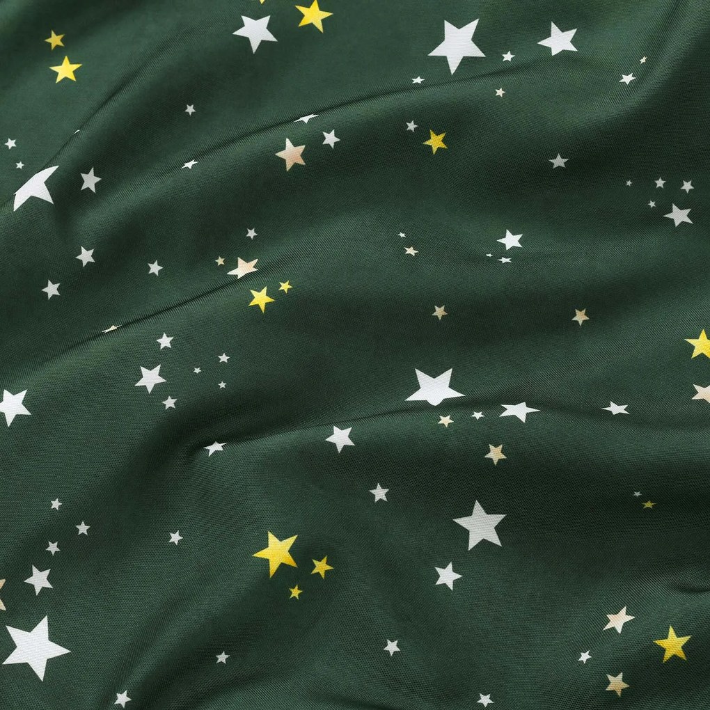 Goldea karácsonyi kör alakú teflonos terítő - csillagok zöld alapon Ø 100 cm