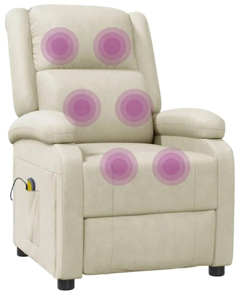 krémszínű műbőr masszázsfotel
