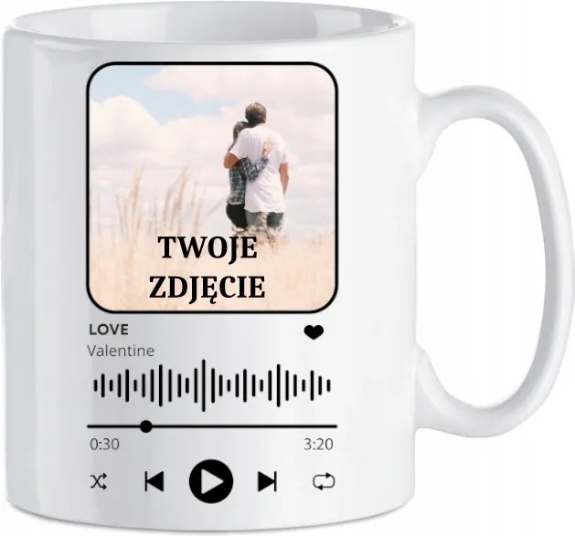 Valentin napi bögre saját dal fotó Ajándék 330 ml