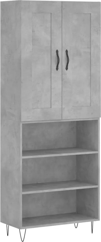 vidaXL betonszürke szerelt fa magasszekrény 69,5 x 34 x 180 cm