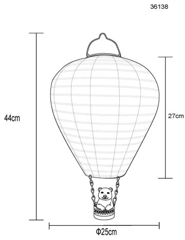 Globo 36138 - LED Függesztett napelemes dekoráció 24xLED/0,06W/3V IP44 Repülő léggömb