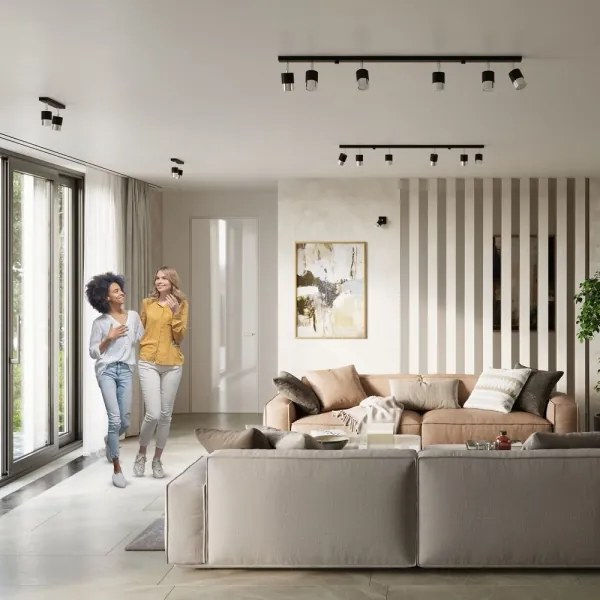 Sollux SL.1065 - Spotlámpa NERO 2xGU10/40W/230V fekete/fényes króm