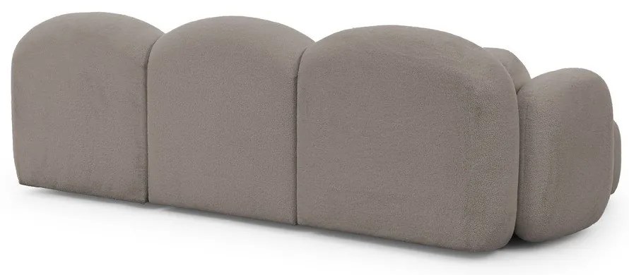 Szürke buklé sarokkanapé (bal oldali-heverő résszel) Orbit – Ropez