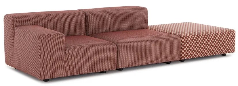 Kartell Liberty dizájner kerti kanapé OBI CHECK puffal – stílus és kényelem a teraszon szín: bézs kékkel