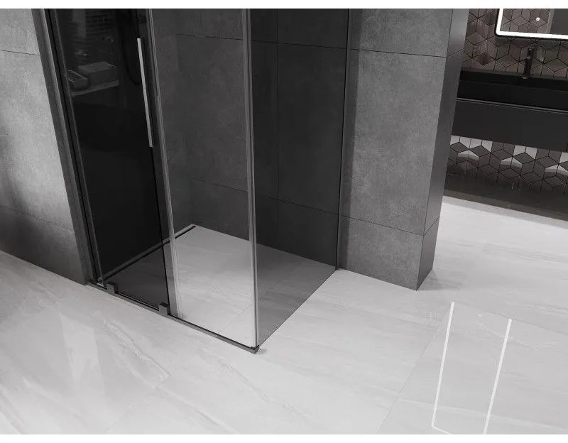 Mexen Velar, zuhanykabin tolóajtóval 120 x 85 cm, 8mm szürke üveg, polírozott grafit, 871-120-085-41-66