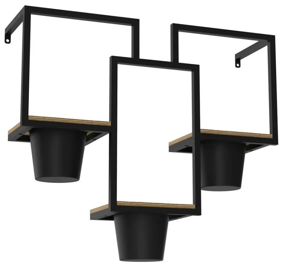 Fali virágcserép 46x53 cm fekete