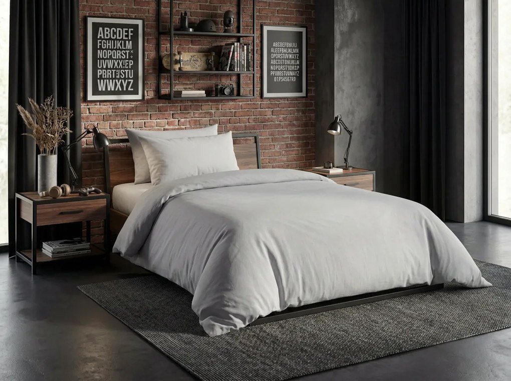 Pamut ágynemű CALMORA világosszürke Ágyneműhuzat mérete: 2 db 70 x 90 cm | 200 x 220 cm