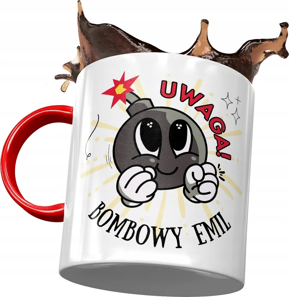 Piros bögre Emil Kollégának Ajándék Nyomtatott Fotóval