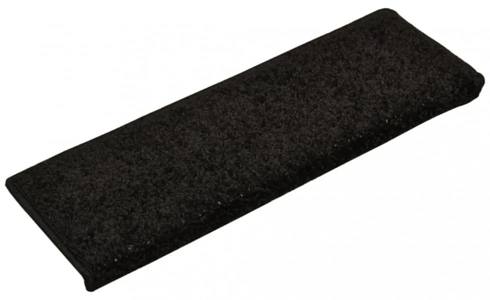10 db fekete lépcsőszőnyeg, téglalap alakú széllel, 65 x 21 x 4 cm