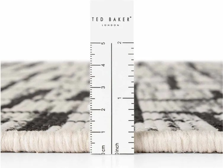 Fekete-krémszínű kerek kültéri-beltéri szőnyeg ø 200 cm Haringey Crouch – Ted Baker