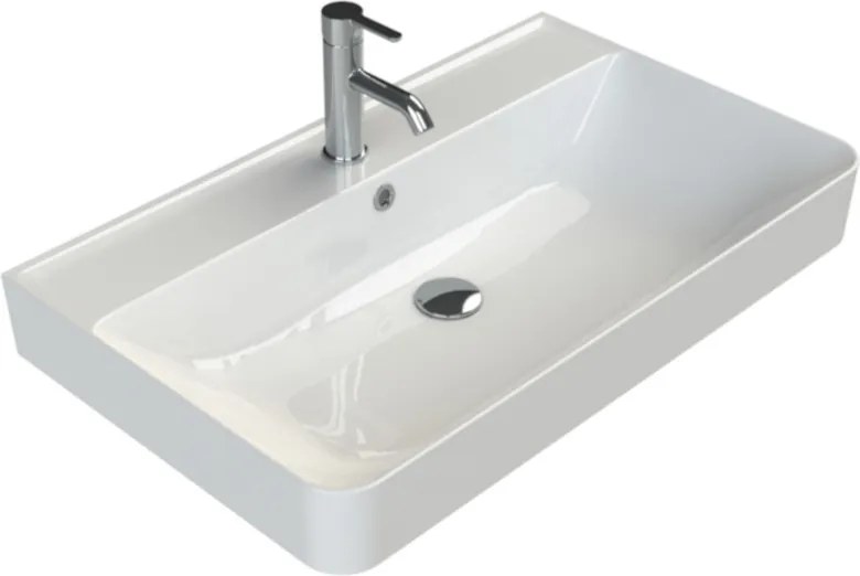 CeraStyle HERA - PULTRA ültethető - BTW - falig érő - porcelán mosdó - 80 x 48 cm