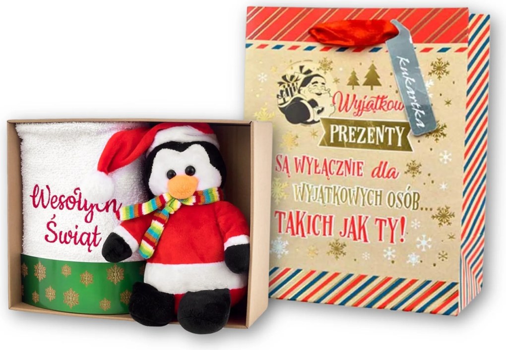 Ajándék karácsonyra, Mikulások fiúnak Kész Készlet kabalafigura, törölköző