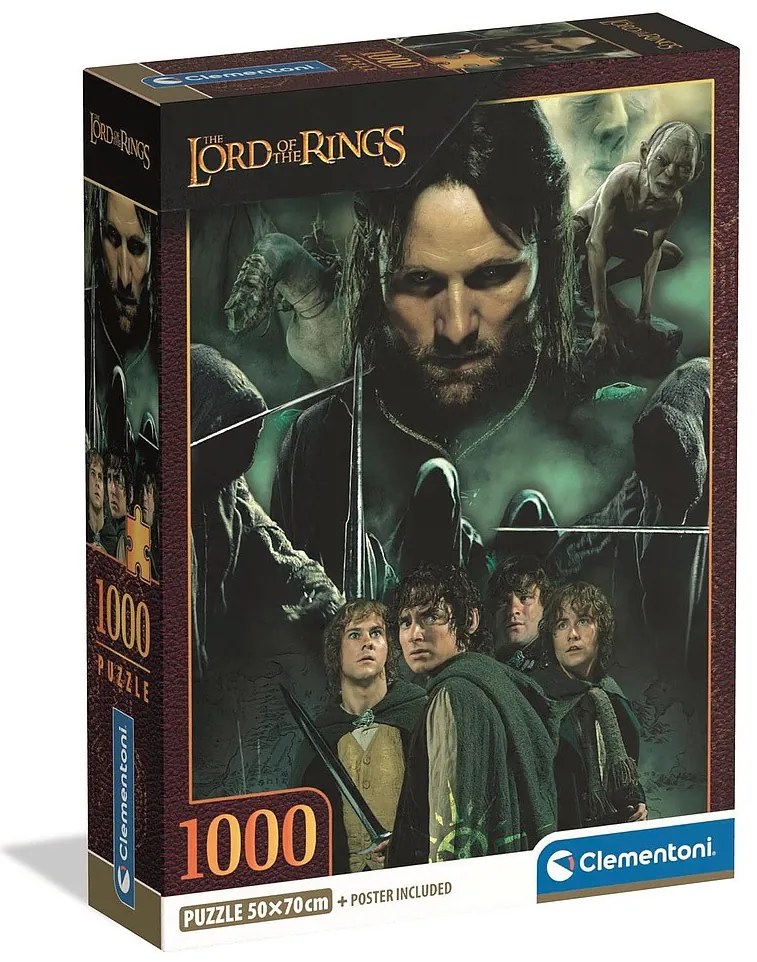 A Gyűrűk Ura Aragorn & Hobbits 1000 db-os Compact puzzle Clementoni