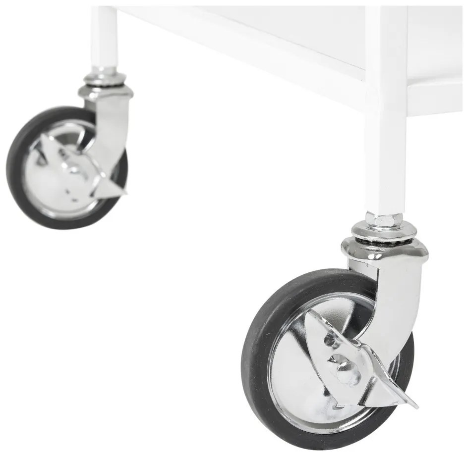 Vita zsúrkocsi, 2 polc, fehér, fehér váz 68x40x79 cm