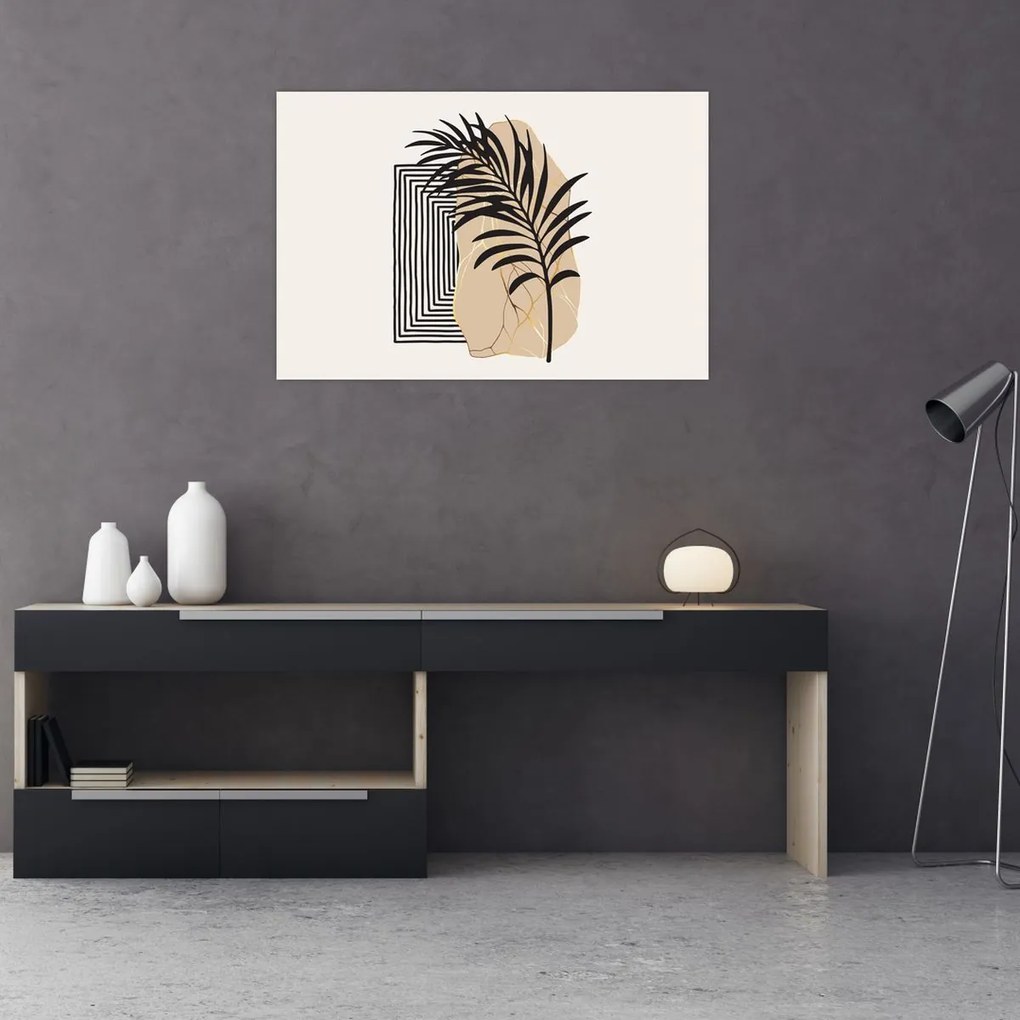 Kép - Absztrakció trópusi levelekkel N⁰3 (90x60 cm)