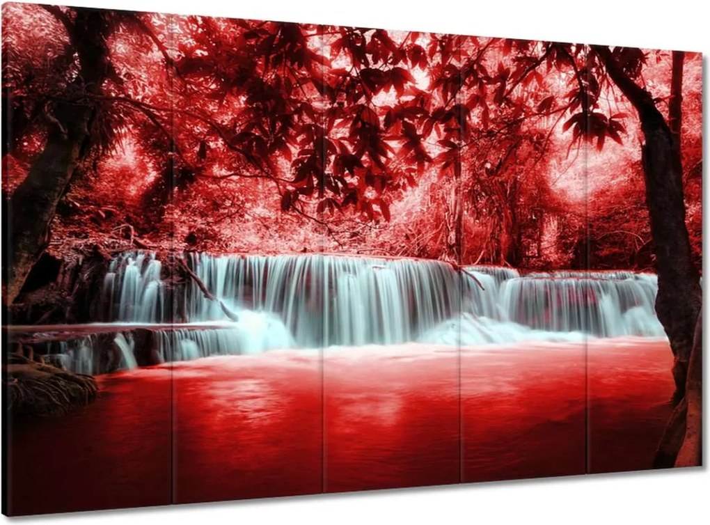 Vászonkép 100x70 Vörös vízesés Kaszkád