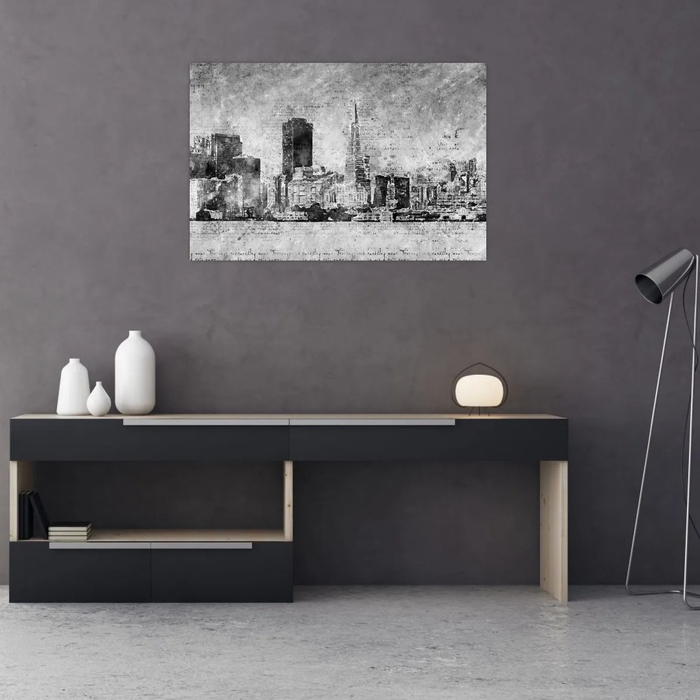 Kép - Kávé művészeti város (90x60 cm)
