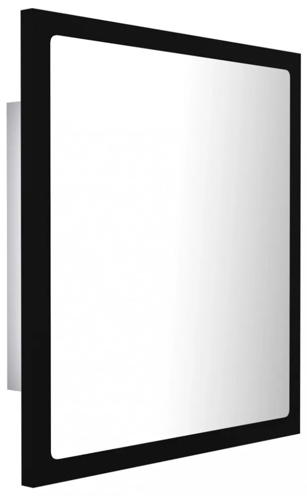 fekete akril LED-es fürdőszobai tükör 40 x 8,5 x 37 cm