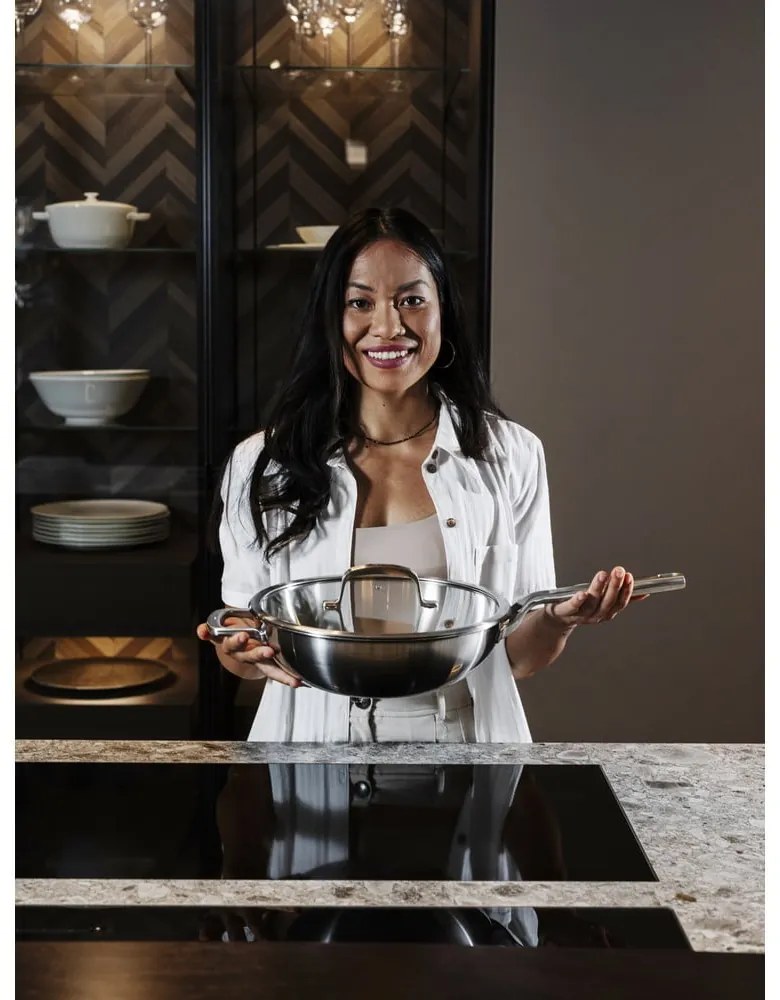 Wok rozsdamentes acél serpenyő fedővel ø 30 cm Chili Ta – FABINI