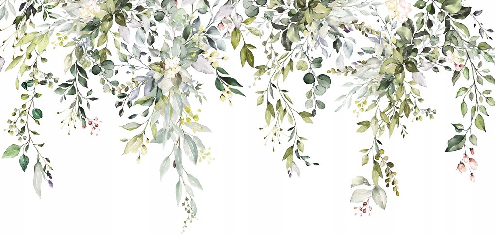 Fotótapéta Levelek Zöld Természet Lógó Tapéta Hálószoba Nappali 254x184