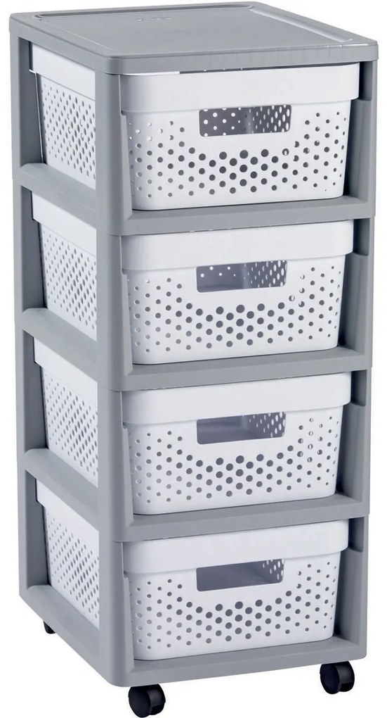 Curver Fiókok INFINITY 4x11L perforált fehér, összecsukható