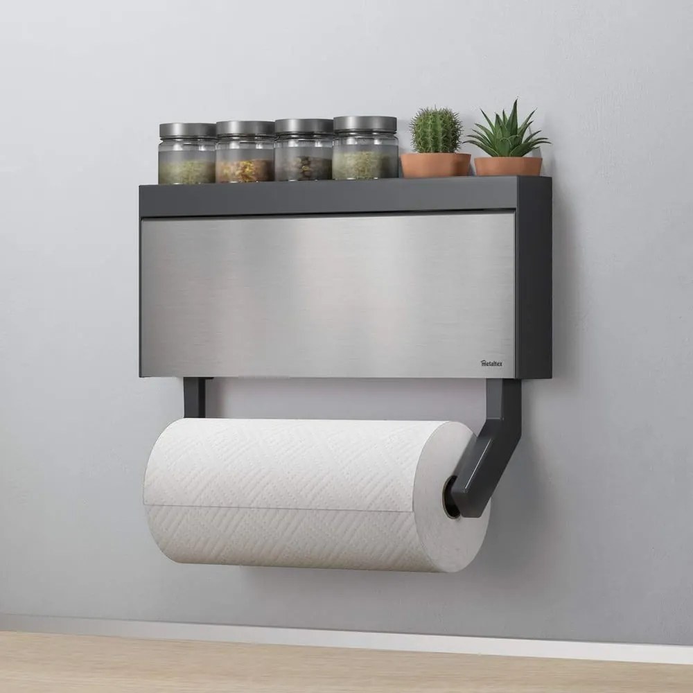 Tango Inox fali papírtörlő és fólia tartó - Metaltex