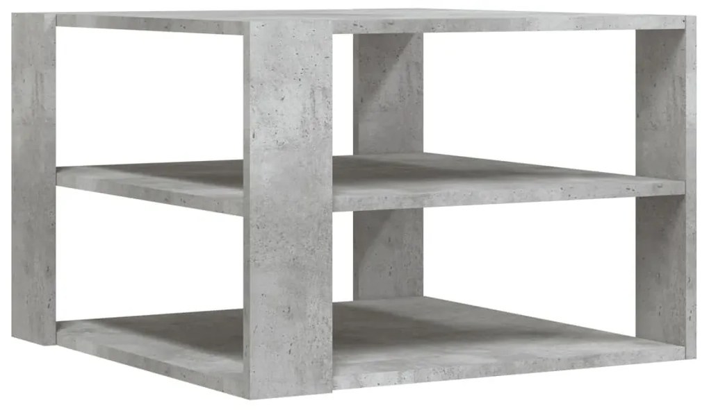 Betonszürke szerelt fa dohányzóasztal 59,5 x 59,5 x 40 cm