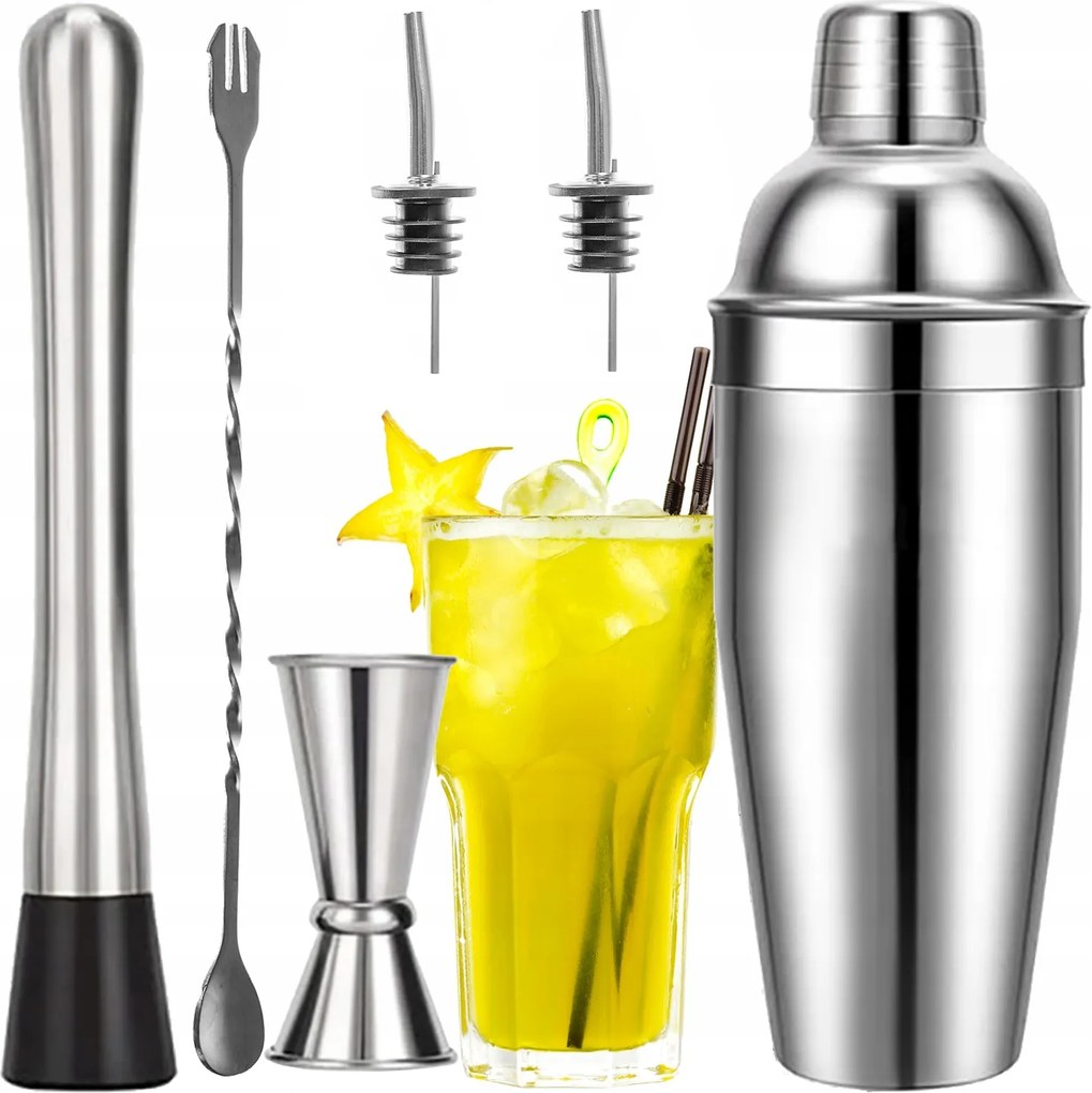 Csapos Szett Ital Shaker Mérőpohár Tinktúra Kanál Zúzó