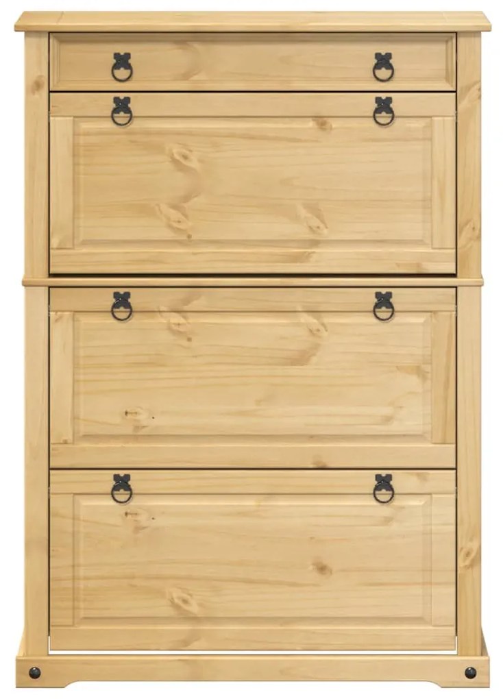 Corona tömör fenyőfa cipőszekrény 99x32x138 cm
